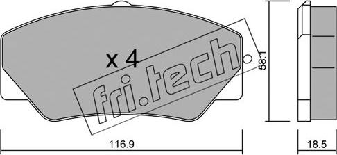Fri.Tech. 058.0 - Brake Pad Set, disc brake autospares.lv