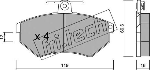 Fri.Tech. 052.0 - Brake Pad Set, disc brake autospares.lv
