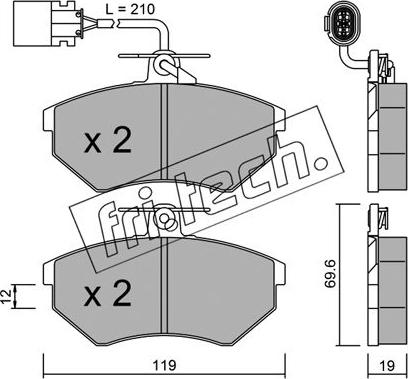 Fri.Tech. 052.1 - Brake Pad Set, disc brake autospares.lv