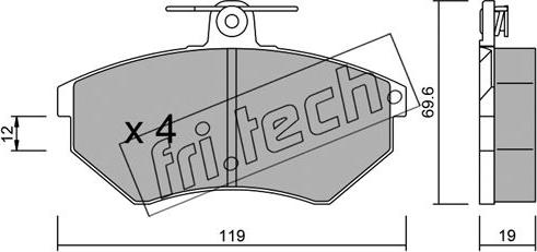 Fri.Tech. 052.2 - Brake Pad Set, disc brake autospares.lv