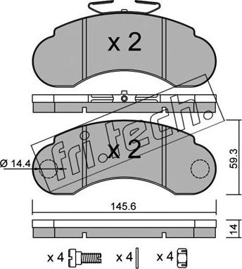 Fri.Tech. 057.1 - Brake Pad Set, disc brake autospares.lv