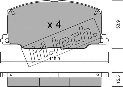 Fri.Tech. 069.0 - Brake Pad Set, disc brake autospares.lv