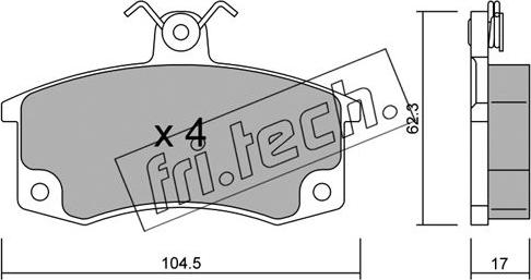 Fri.Tech. 064.0 - Brake Pad Set, disc brake autospares.lv