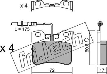 Fri.Tech. 062.0 - Brake Pad Set, disc brake autospares.lv