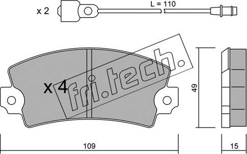 Fri.Tech. 005.4 - Brake Pad Set, disc brake autospares.lv