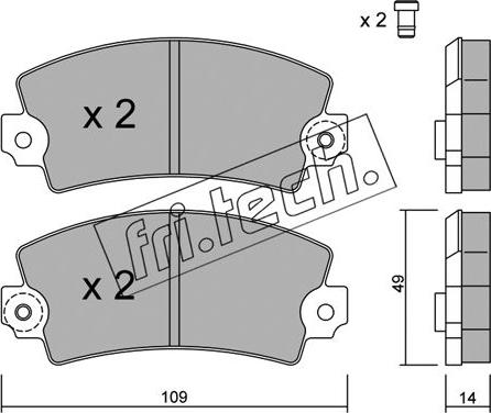 Fri.Tech. 005.5 - Brake Pad Set, disc brake autospares.lv