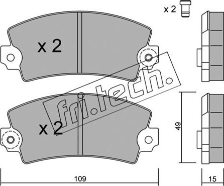 Fri.Tech. 005.0 - Brake Pad Set, disc brake autospares.lv