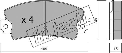 Fri.Tech. 005.2 - Brake Pad Set, disc brake autospares.lv