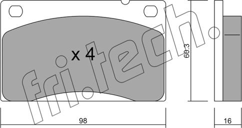 Fri.Tech. 006.0 - Brake Pad Set, disc brake autospares.lv