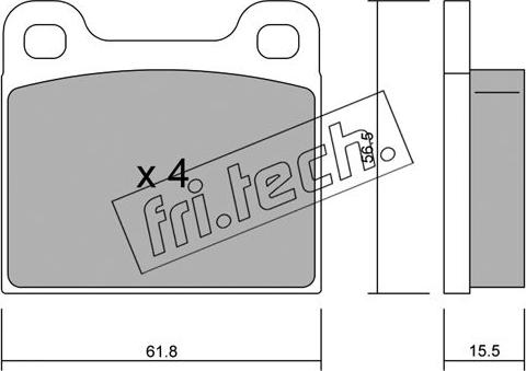 Fri.Tech. 003.4 - Brake Pad Set, disc brake autospares.lv