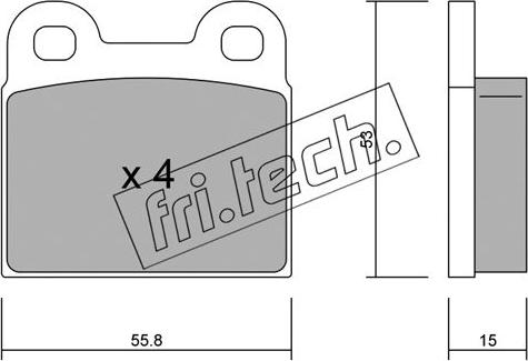 Fri.Tech. 002.1 - Brake Pad Set, disc brake autospares.lv