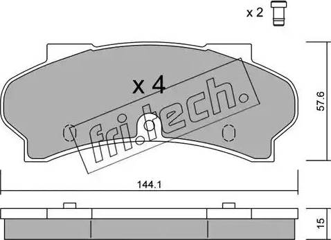 Fri.Tech. 019.0 - Brake Pad Set, disc brake autospares.lv