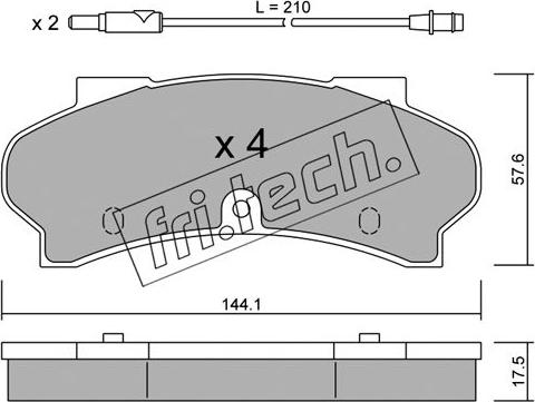 Fri.Tech. 019.1 - Brake Pad Set, disc brake autospares.lv