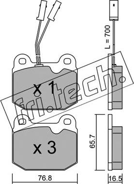 Fri.Tech. 015.0 - Brake Pad Set, disc brake autospares.lv