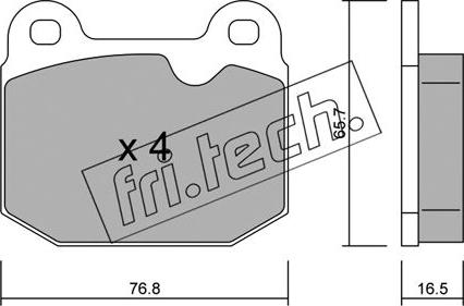 Fri.Tech. 015.1 - Brake Pad Set, disc brake autospares.lv