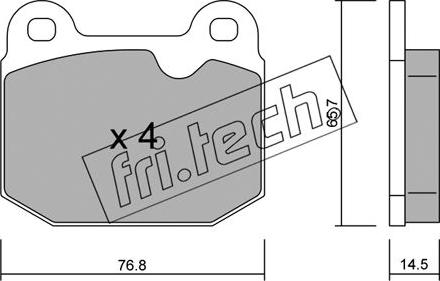 Fri.Tech. 015.3 - Brake Pad Set, disc brake autospares.lv