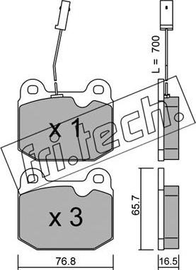 Fri.Tech. 015.2 - Brake Pad Set, disc brake autospares.lv
