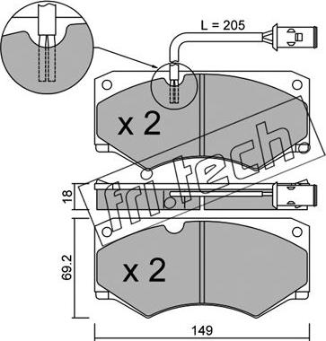 Fri.Tech. 016.2 - Brake Pad Set, disc brake autospares.lv