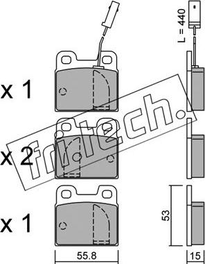 Fri.Tech. 010.2 - Brake Pad Set, disc brake autospares.lv