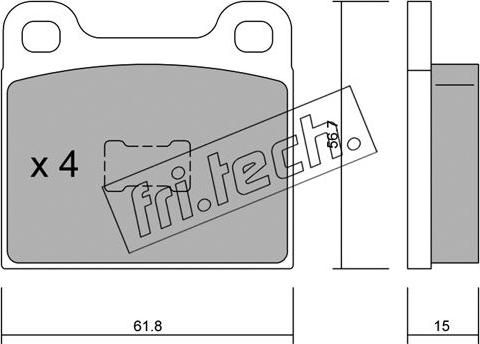 Fri.Tech. 011.0 - Brake Pad Set, disc brake autospares.lv