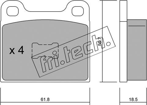 Fri.Tech. 011.1 - Brake Pad Set, disc brake autospares.lv