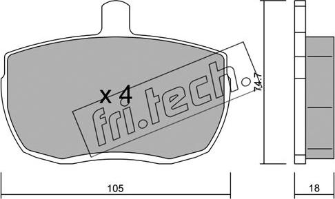 Fri.Tech. 018.0 - Brake Pad Set, disc brake autospares.lv