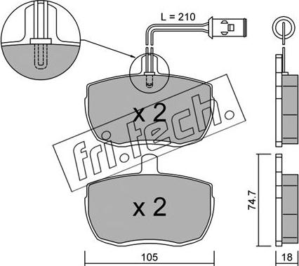 Fri.Tech. 018.2 - Brake Pad Set, disc brake autospares.lv