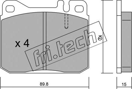 Fri.Tech. 013.0 - Brake Pad Set, disc brake autospares.lv