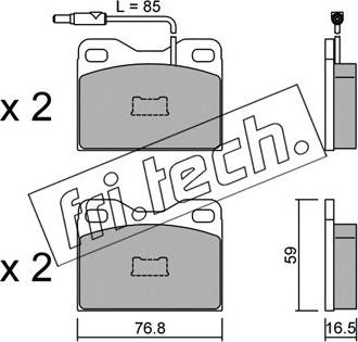 Fri.Tech. 017.5 - Brake Pad Set, disc brake autospares.lv