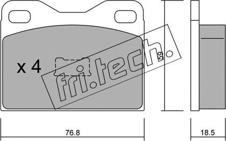 Fri.Tech. 017.2 - Brake Pad Set, disc brake autospares.lv