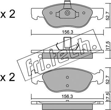 Fri.Tech. 084.2 - Brake Pad Set, disc brake autospares.lv