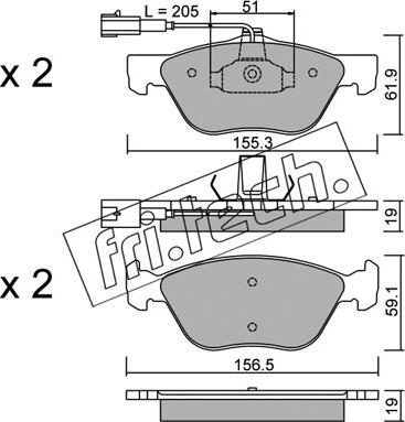 Fri.Tech. 085.1 - Brake Pad Set, disc brake autospares.lv