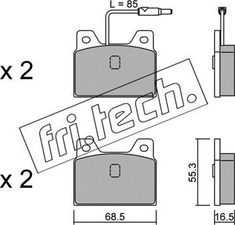 Fri.Tech. 086.0 - Brake Pad Set, disc brake autospares.lv