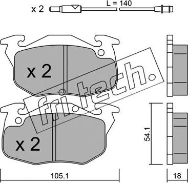 Fri.Tech. 039.2 - Brake Pad Set, disc brake autospares.lv