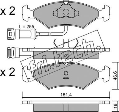 Fri.Tech. 031.1 - Brake Pad Set, disc brake autospares.lv