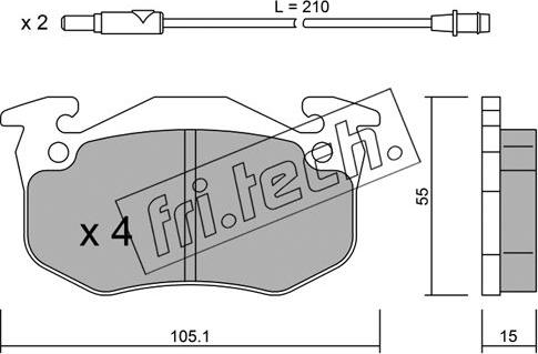 Fri.Tech. 038.2 - Brake Pad Set, disc brake autospares.lv