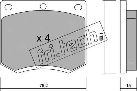 Fri.Tech. 025.0 - Brake Pad Set, disc brake autospares.lv