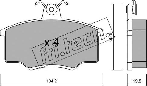 Fri.Tech. 026.0 - Brake Pad Set, disc brake autospares.lv