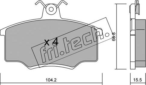 Fri.Tech. 026.1 - Brake Pad Set, disc brake autospares.lv