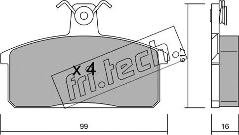 Fri.Tech. 028.0 - Brake Pad Set, disc brake autospares.lv