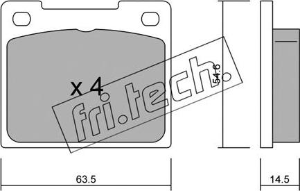 Fri.Tech. 022.0 - Brake Pad Set, disc brake autospares.lv