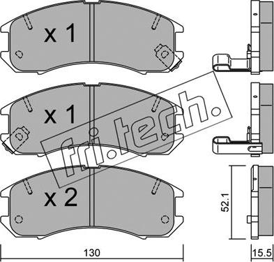 Fri.Tech. 070.0 - Brake Pad Set, disc brake autospares.lv