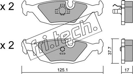 Fri.Tech. 072.1 - Brake Pad Set, disc brake autospares.lv