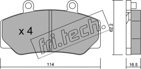 Fri.Tech. 077.0 - Brake Pad Set, disc brake autospares.lv