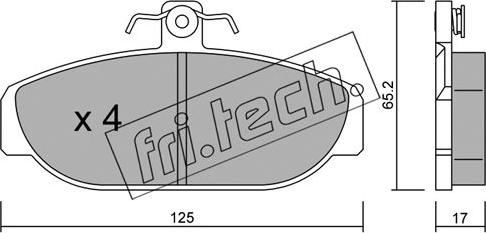 Fri.Tech. 190.0 - Brake Pad Set, disc brake autospares.lv