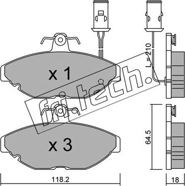 Fri.Tech. 198.0 - Brake Pad Set, disc brake autospares.lv