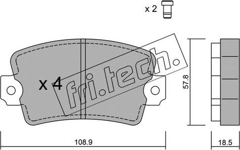 Fri.Tech. 193.0 - Brake Pad Set, disc brake autospares.lv