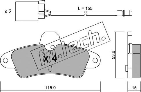 Fri.Tech. 145.0W - Brake Pad Set, disc brake autospares.lv