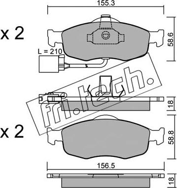 Fri.Tech. 148.1 - Brake Pad Set, disc brake autospares.lv