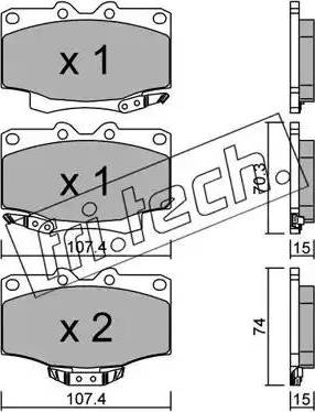 Fri.Tech. 155.0 - Brake Pad Set, disc brake autospares.lv